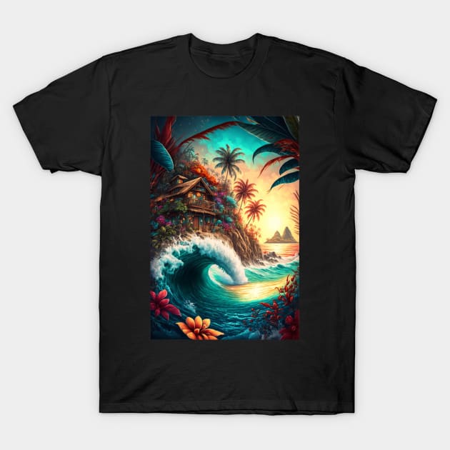Surfing Dream T-Shirt by KrisG-Art